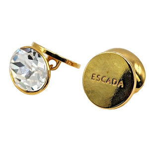Escada Blinding Ice Crystal Golden Gold-Toned and Crystal Cufflink Set